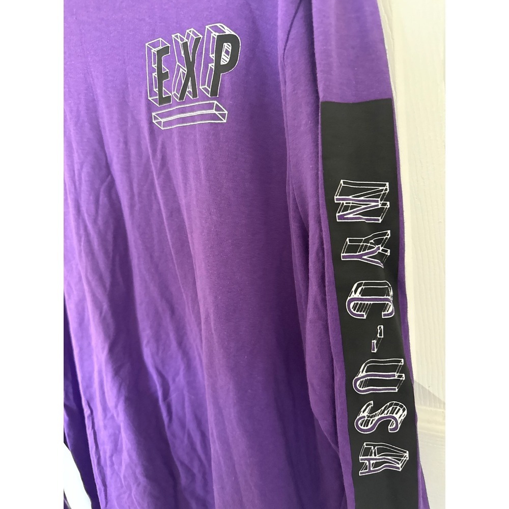 Express EXP NYC USA Purple Long Sleeve Graphic T-Shirt Mens XL Extra Large - Picture 3 of 4